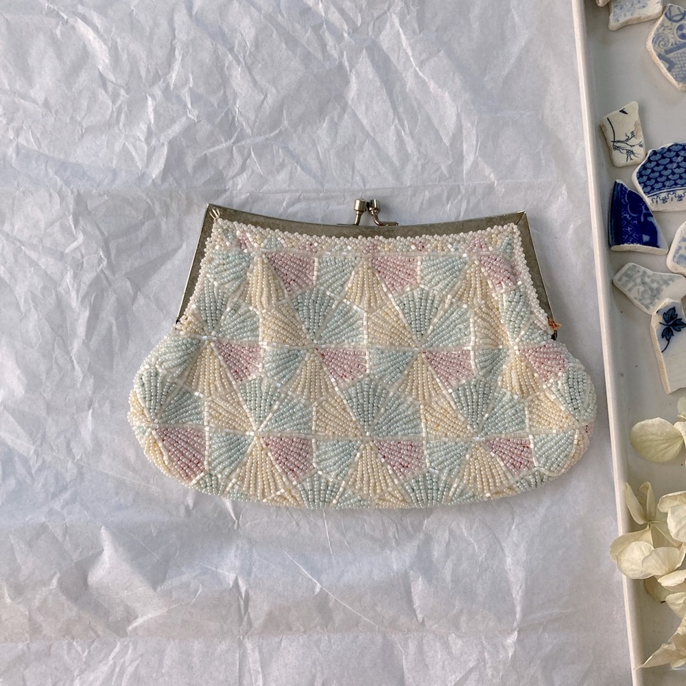 Pastel beaded handbag